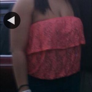 Cropped strapless top